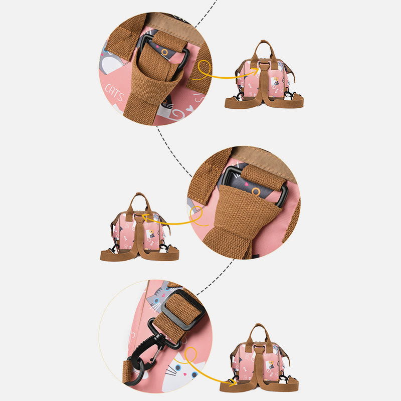 Cute Pattern Detachable Handbag Multifunctional Waterproof Oxford Mommy Bag