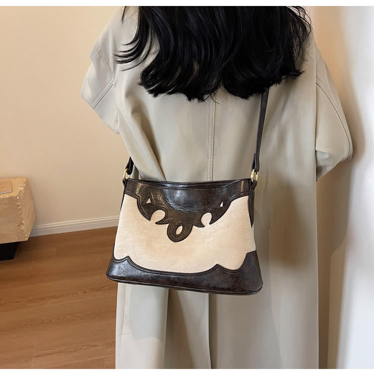 Retro Underarm Bag For Women Commutor Soft Lint Shoulder Bag