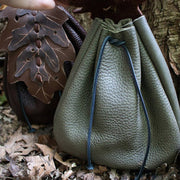 Medieval Renaissance Leather Drawstring Coin Pouch Bag Waist Belt Bag