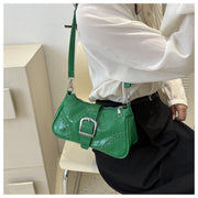 Crocodile Pattern Leather Shoulder Bag For Dating Retro Style