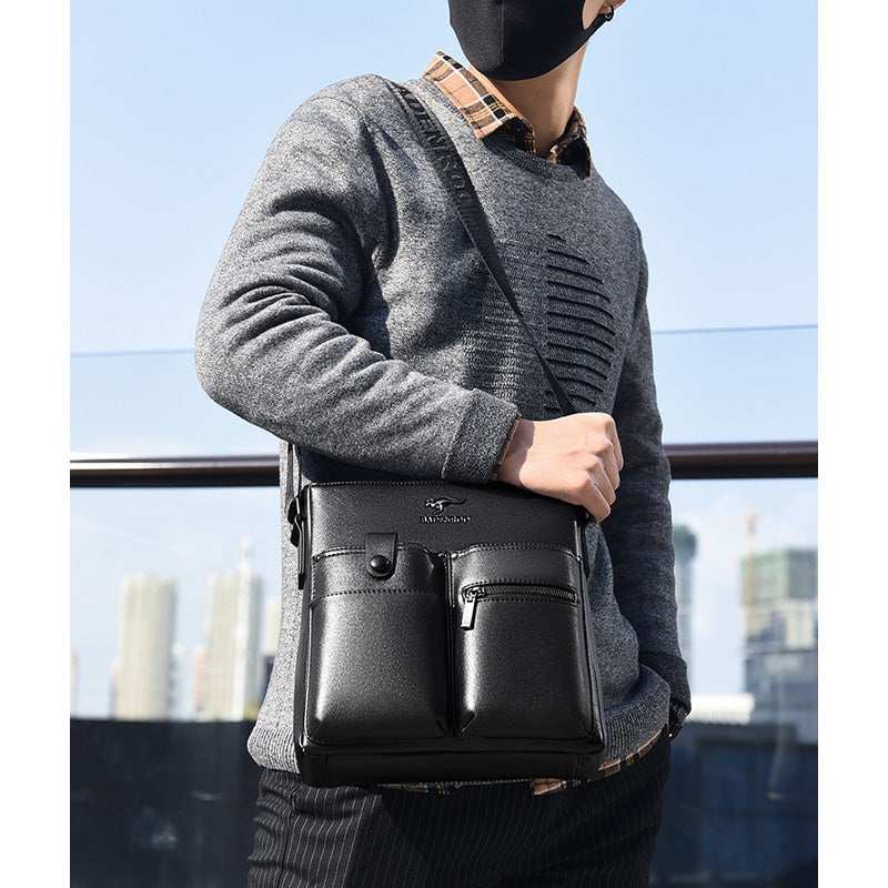 Leather Messenger Bag for Men Sling Crossbody Bag for Travel Work Business