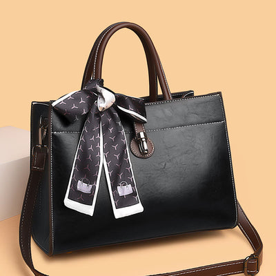 Ribbon Bow Handbag For Women Elegant Retro Crossbody Tote Purse