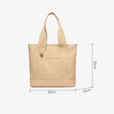 Large Underarm Tote For Women Durable Canvas Handbag With Zipper