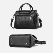 Crocodile Print Vegan Leather Purse For Women Classic Solid Handbag