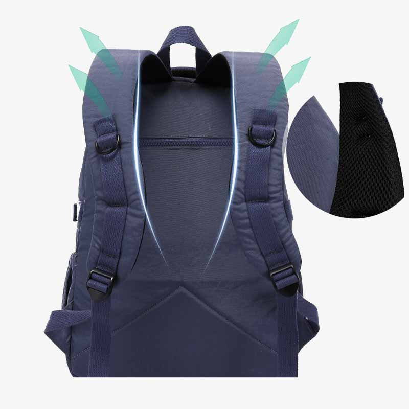 Simple Student Backpack Short Travel Durable Waterproof Nylon Dapack