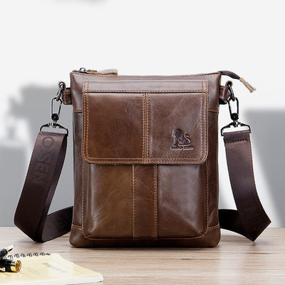 Large Capacity Genuine Leather Retro Shoulder Bag Crossbody Bag