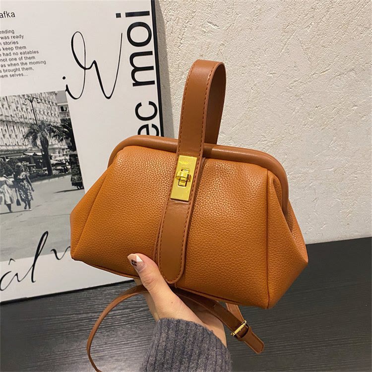 Buckle Phone Bag For Women Elegant Leather Handbag Crossbody Bag