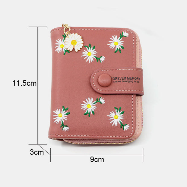 Limited Stock: Cute Embroidery Wallet With Coin Purse