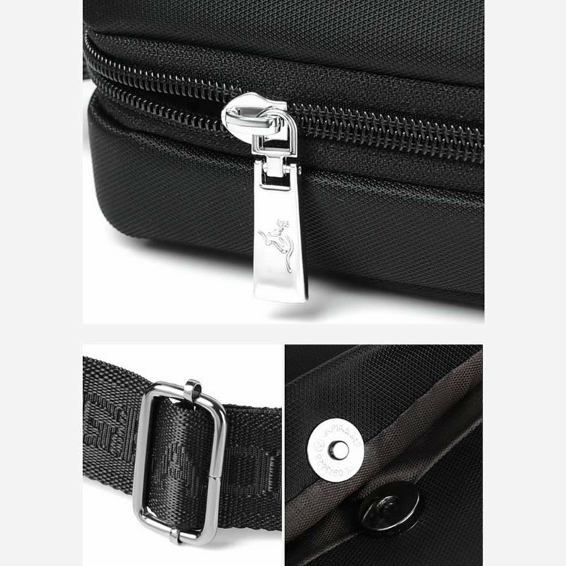 Messenger Bag for Men Black Oxford Waterproof Daily Crossbody Bag