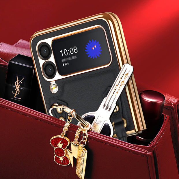 Z Flip 3 Case Plaid Folding Protective Phone Case