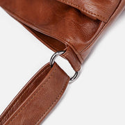 Minimalist Faux Leather Purse Triple Layer Vintage Women Crossbody Bag