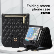 Phone Case For Daily  Z Flip5 Folded Quilted Pattern Case