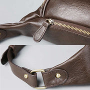 Small Leather Sling Bag Crossbody Personal Pocket Bag Chest Shoulder Backpack