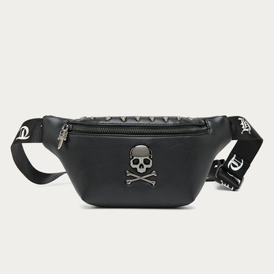 Punk Style Skull Waist Bag Rivet Belt Chest Bag