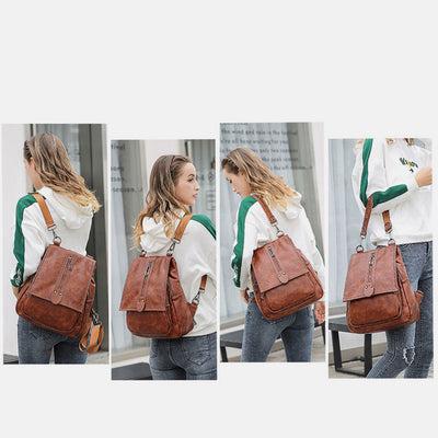 Women's Fashion Backpack Purses Multifunction Design Shoulder Bag with Shoulder Strap