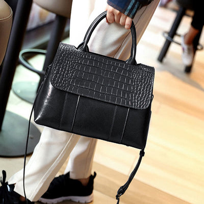 Classic Corssbody Bussiness Bag Crocodile Print Pure Color Women Handbag