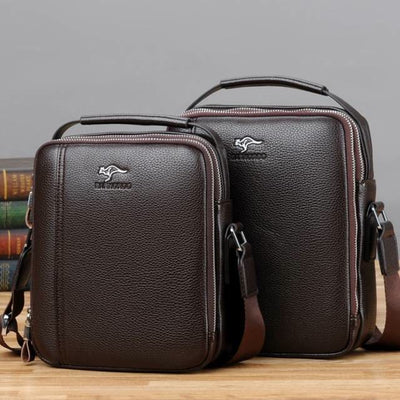 Messenger Bag for Men PU Leather Minimalist Business Crossbody Bag