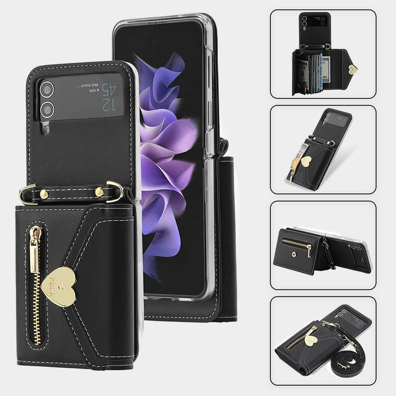 Phone Case For Samsung Card Zipper Protective Cover Purse