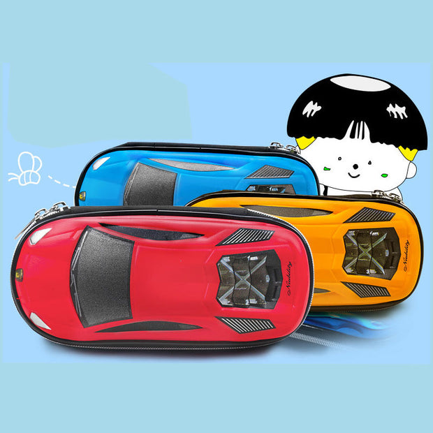 Pencial Case For Boys Cute Cartoon Car Shape School Case