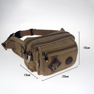 Canvas Belt Bag Outdoor Riding Mens Sports Waist Bag