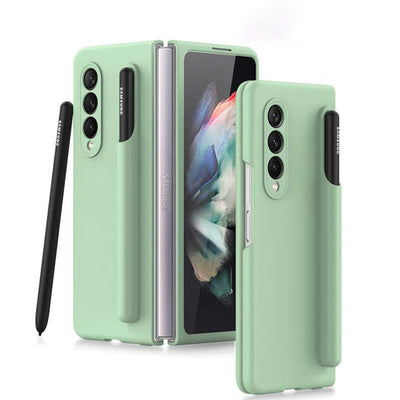 Samsung Galaxy Z Fold 3 Silicone Phone Case with Removable Pen Holder Corner Protection