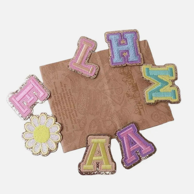 3PCS Colorful Embroidery Letters For Lunch Bag Unique Accessories