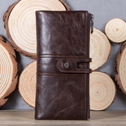 Wallets for Women Genuine Leather Cellphone Case Long Slim Credit Card Holder