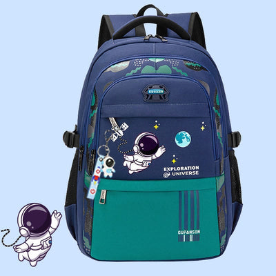 Astronaut Pattern Backpack For School Lightweight Breathable Fabric Schoolbag