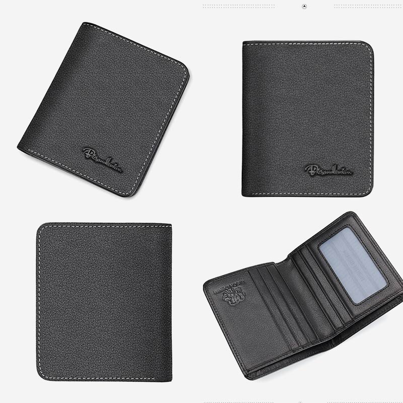 Super Slim Genuine Leather Business Soft Short Wallet