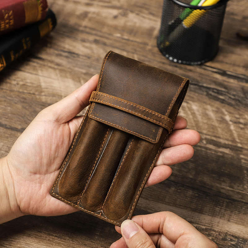 Pencil Case For Business Vintage Creative Leather Pen Case