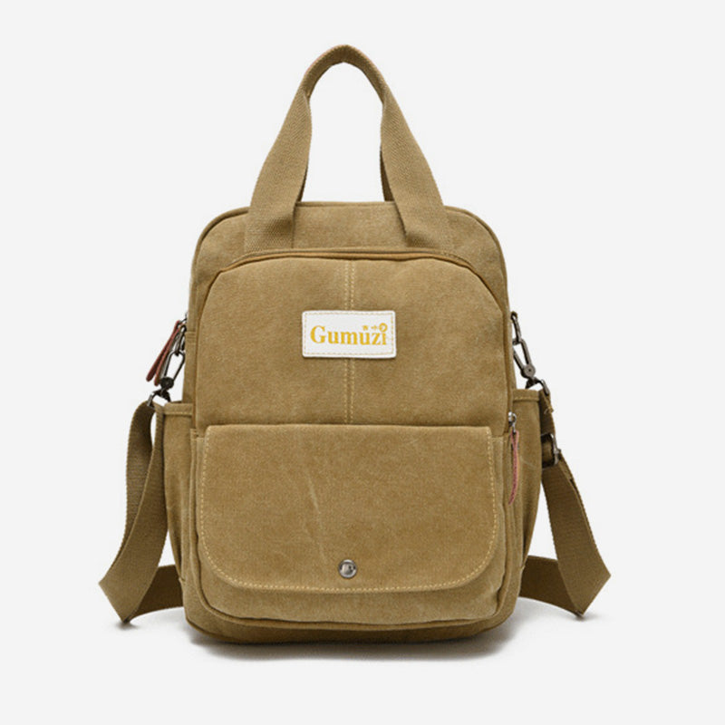 3-Way Use Multi-Pocket Canvas Backpack