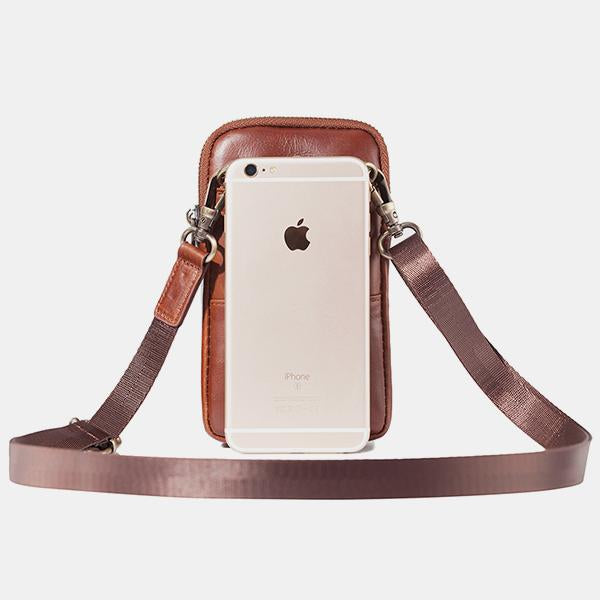 Genuine Leather Multifunctional Belt Loop Pouch Phone Bag Crossbody Bag