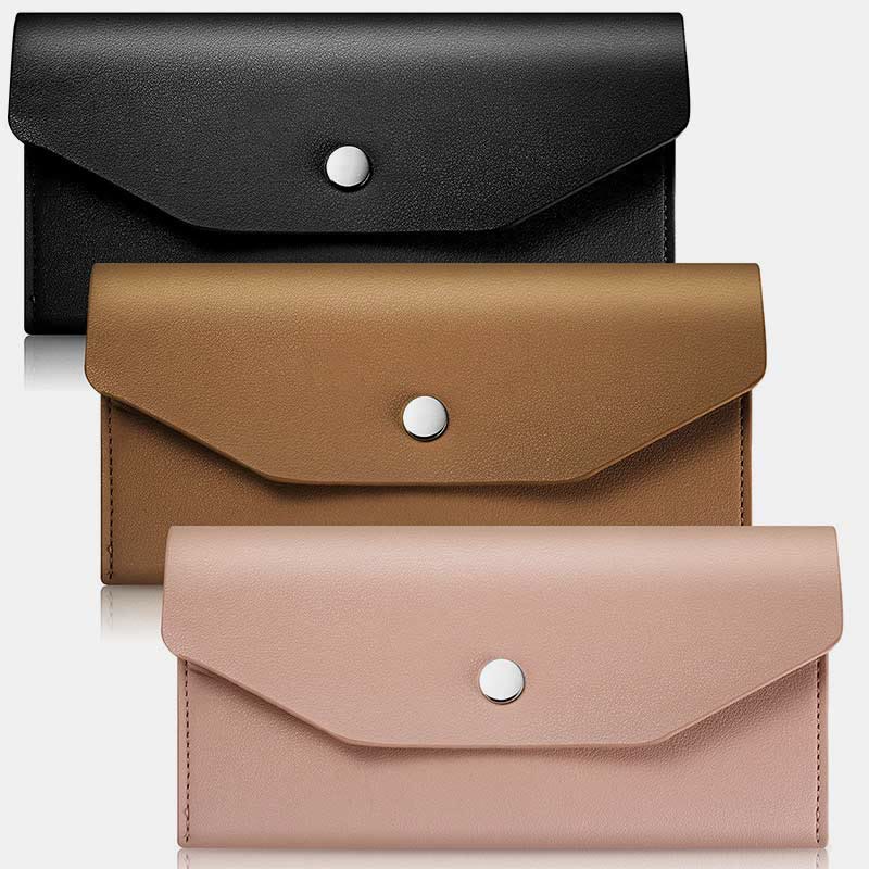 Wallet for Women 3 Pieces Minimalist Cash Cards Leather Envelop Party Purse