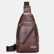Leather Sling Bag for Men Outdoor Travel Chest Pack Daypack Backpack
