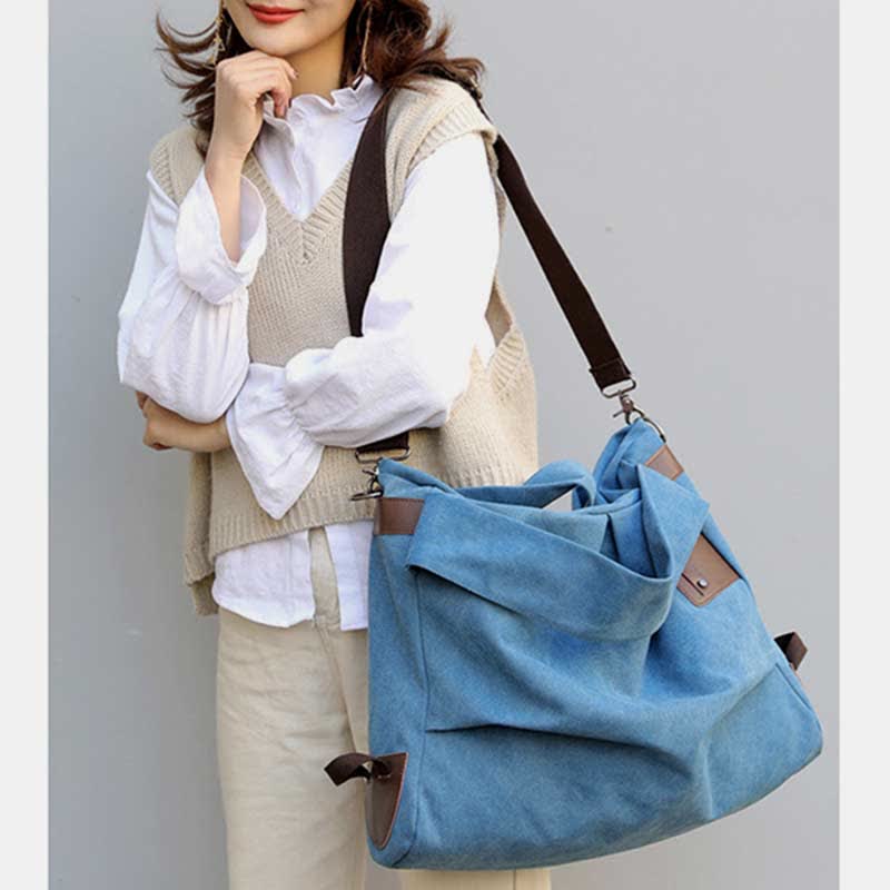 Large Capacity Canvas Handbag for Women Crossbody Tote Hobo Bag