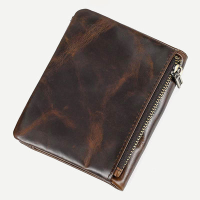 Retro Men's Leather Wallet Bifold Design Slim Holder 6-10 Cards