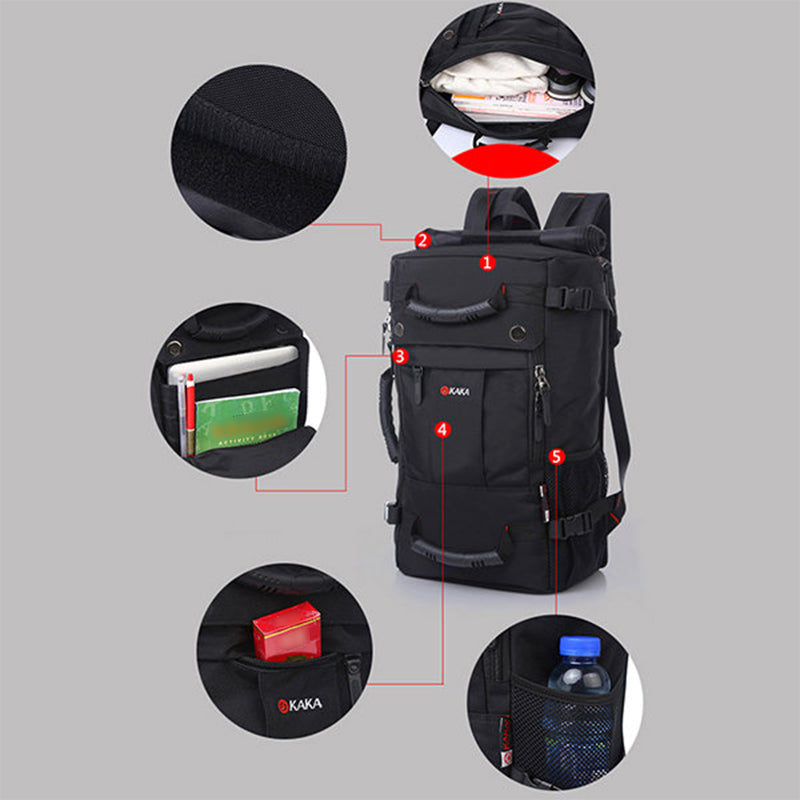 Large Capacity Travel Backpack Convertible Shoulder Bag With Password Lock