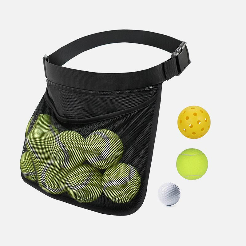 Tennis Ball Mesh Bag For Teens Adjustable Storage Belt Bag