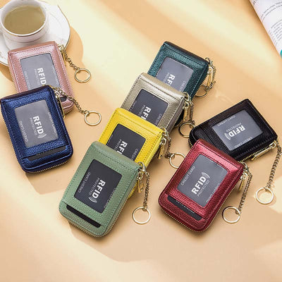 RFID Large Capacity Card Holder With Key Chain