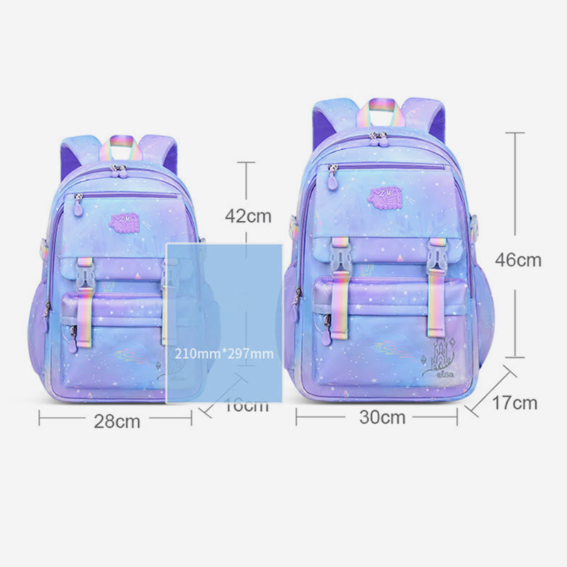 Backpack For Kids Gradient Color Lightweight Large Capacity Daily Schoolbag