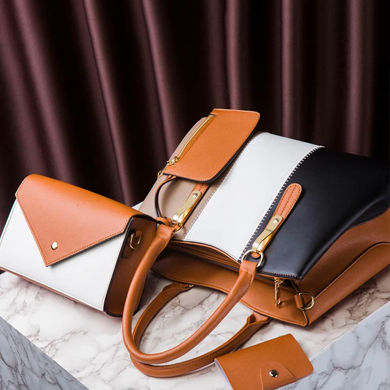 Contrast Color Bag Set For Women Simple Elegant Lady Bag