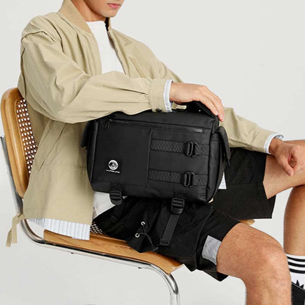Large Capacity Nylon Crossbody Bag for Men Waterproof Casual Shoulder Bookbag