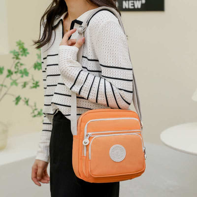 Nylon Crossbody Belt Bag for Women Multi-pocket Travel Shoulder Purse