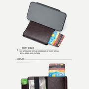 Wallet for Men Minimalist Telescopic PU Leather Card Holder Purse