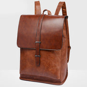 Mens Backpack Purse PU Leather Laptop Backpack Travel Business College Bookbag
