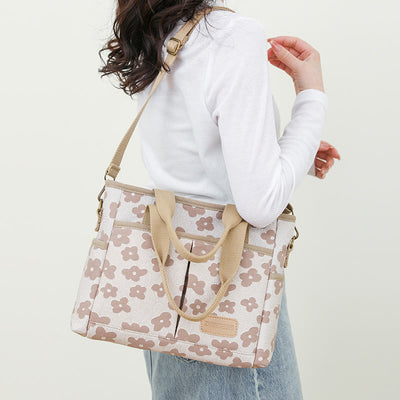 Floral Cute Printing For Commuting Large Simple Canvas Crossbody Purse