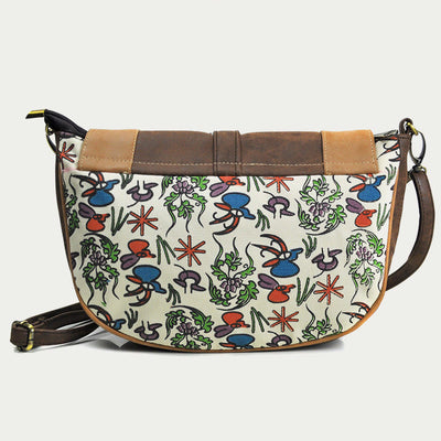 Crossbody Bag For Women Ethnic Style Printing PU Leather Bag