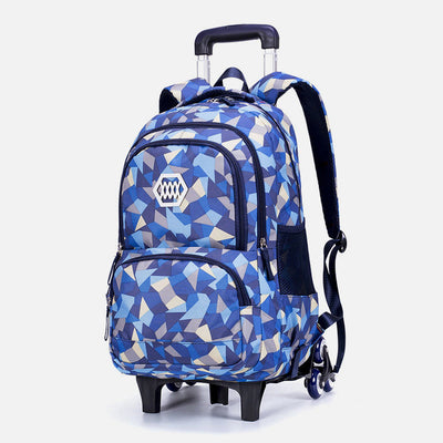 Rolling Wheels School Bag For Boys Girls Colorful Printing Backpack