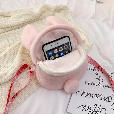 Cute Cartoon Small Backpack Lolita Rabbit Plush Bag For Girl