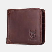 RFID Trifold Genuine Leather Large Capacity Wallet